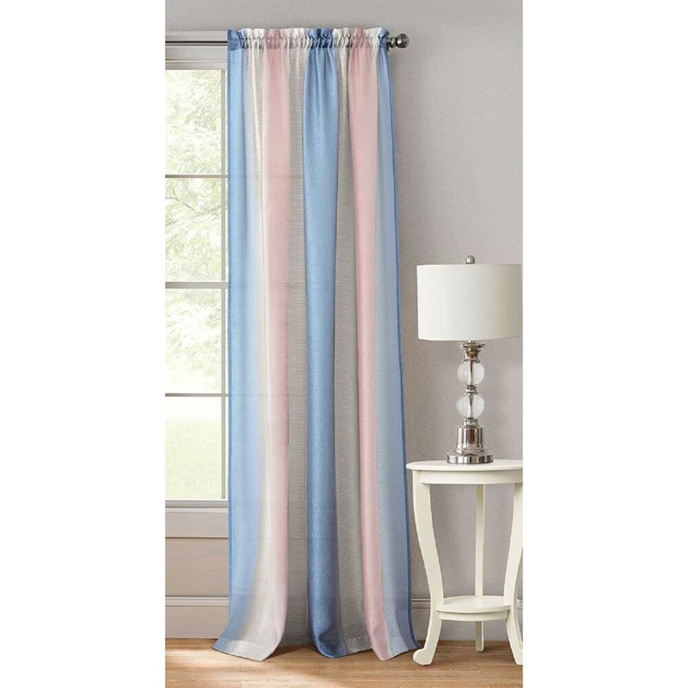 Ombre Rod Pocket Window Curtain Panel - 50x84 - Rose Quartz/Serenity